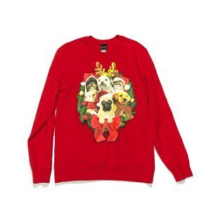 Fifth Sun Womens Size S Red Cats Dogs Holiday Cute Christmas Sweater